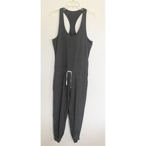 Vuori Lux Jumpsuit Women Small Gray Performance Jogger Racer Back Athleisure EUC